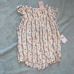 Crown Vintage keyhole ruffle cap sleeve top xs